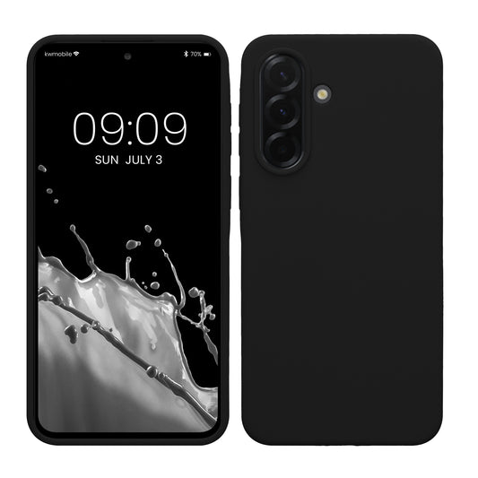 kwmobile Hülle kompatibel mit Samsung Galaxy A37 5G Hülle - Silikon Handy Case - Handyhülle weiche Oberfläche - kabelloses Laden - Schwarz Schwarz  