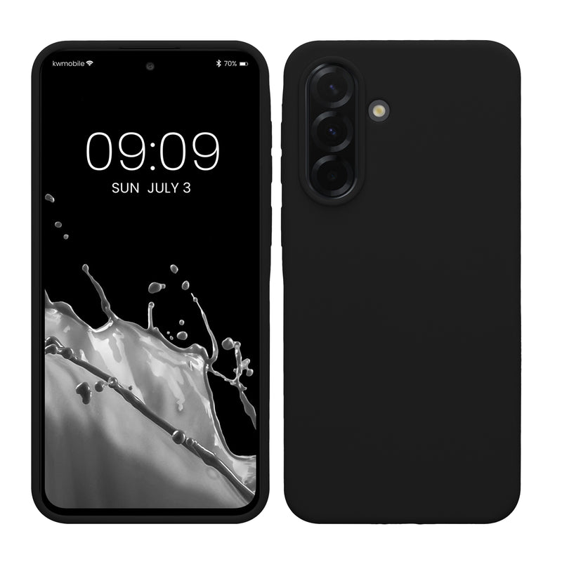 kwmobile Hülle kompatibel mit Samsung Galaxy A37 5G Hülle - Silikon Handy Case - Handyhülle weiche Oberfläche - kabelloses Laden - Schwarz Schwarz  