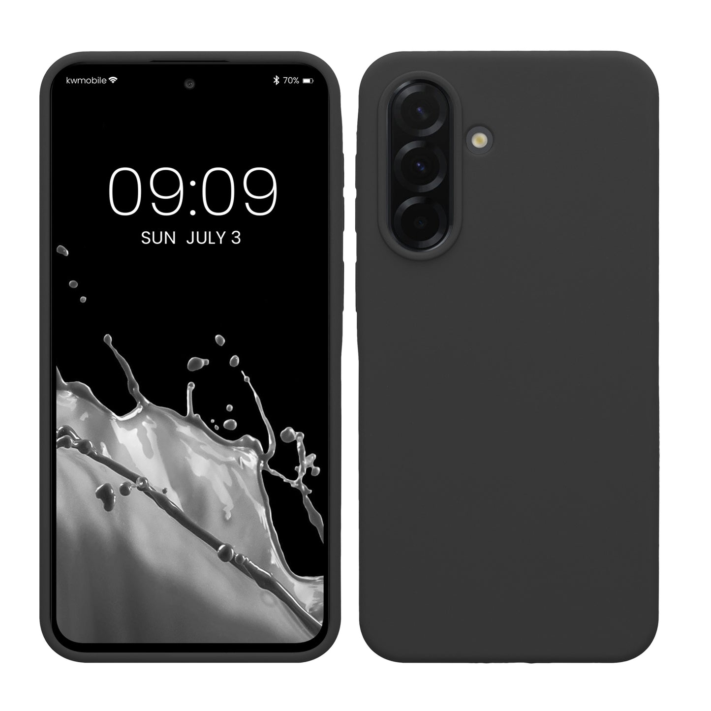kwmobile Hülle kompatibel mit Samsung Galaxy A37 5G Hülle - Silikon Handy Case - Handyhülle weiche Oberfläche - kabelloses Laden - Dunkelgrau Dunkelgrau  