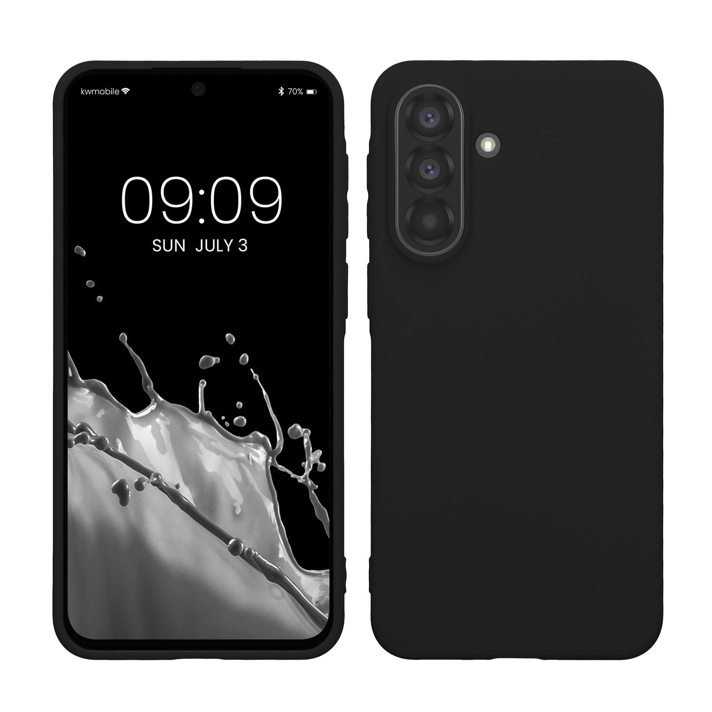 kwmobile Hülle kompatibel mit Samsung Galaxy A37 5G Hülle - weiches TPU Silikon Case - Cover geeignet für kabelloses Laden - Schwarz Schwarz  