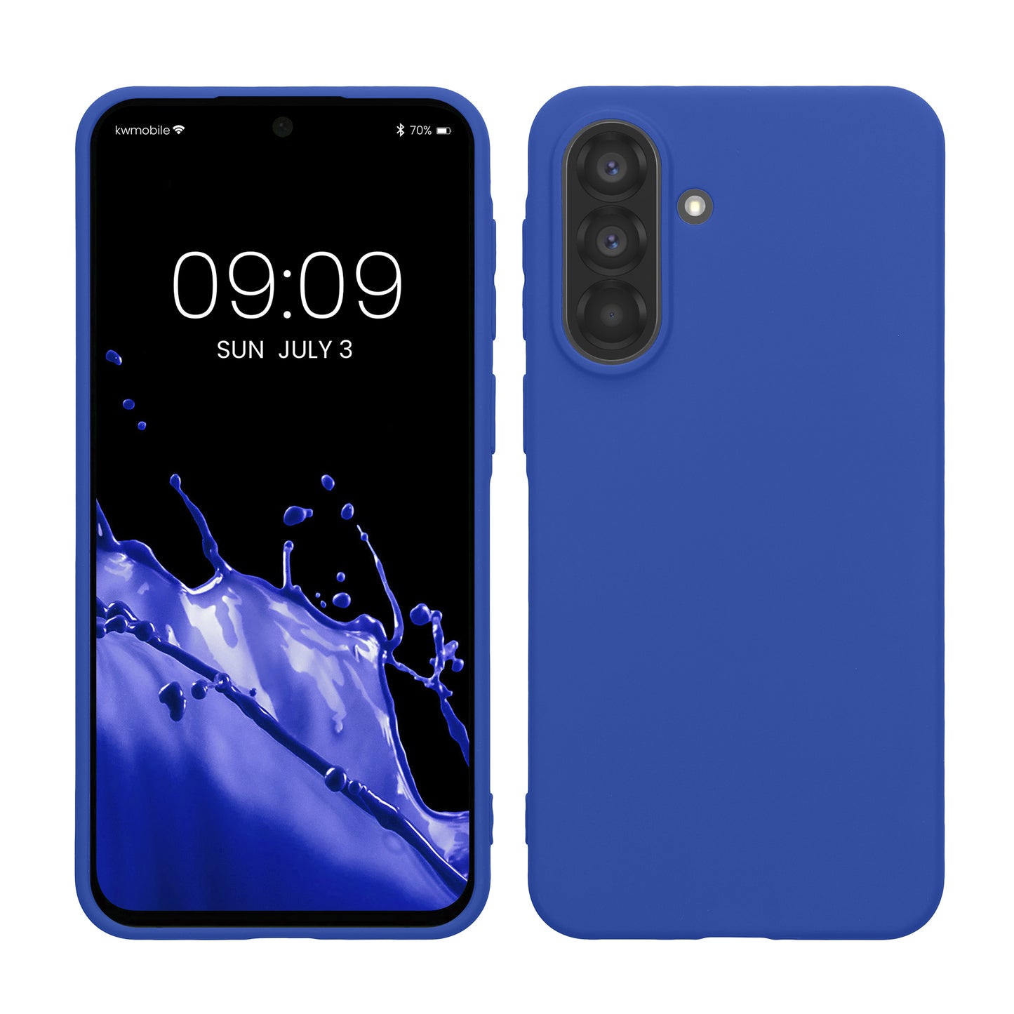kwmobile Hülle kompatibel mit Samsung Galaxy A37 5G Hülle - weiches TPU Silikon Case - Cover geeignet für kabelloses Laden - Baltik Blau Baltik Blau  