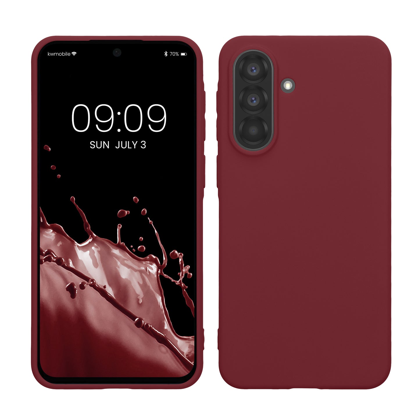 kwmobile Hülle kompatibel mit Samsung Galaxy A37 5G Hülle - weiches TPU Silikon Case - Cover geeignet für kabelloses Laden - Bordeaux Violett Bordeaux Violett  