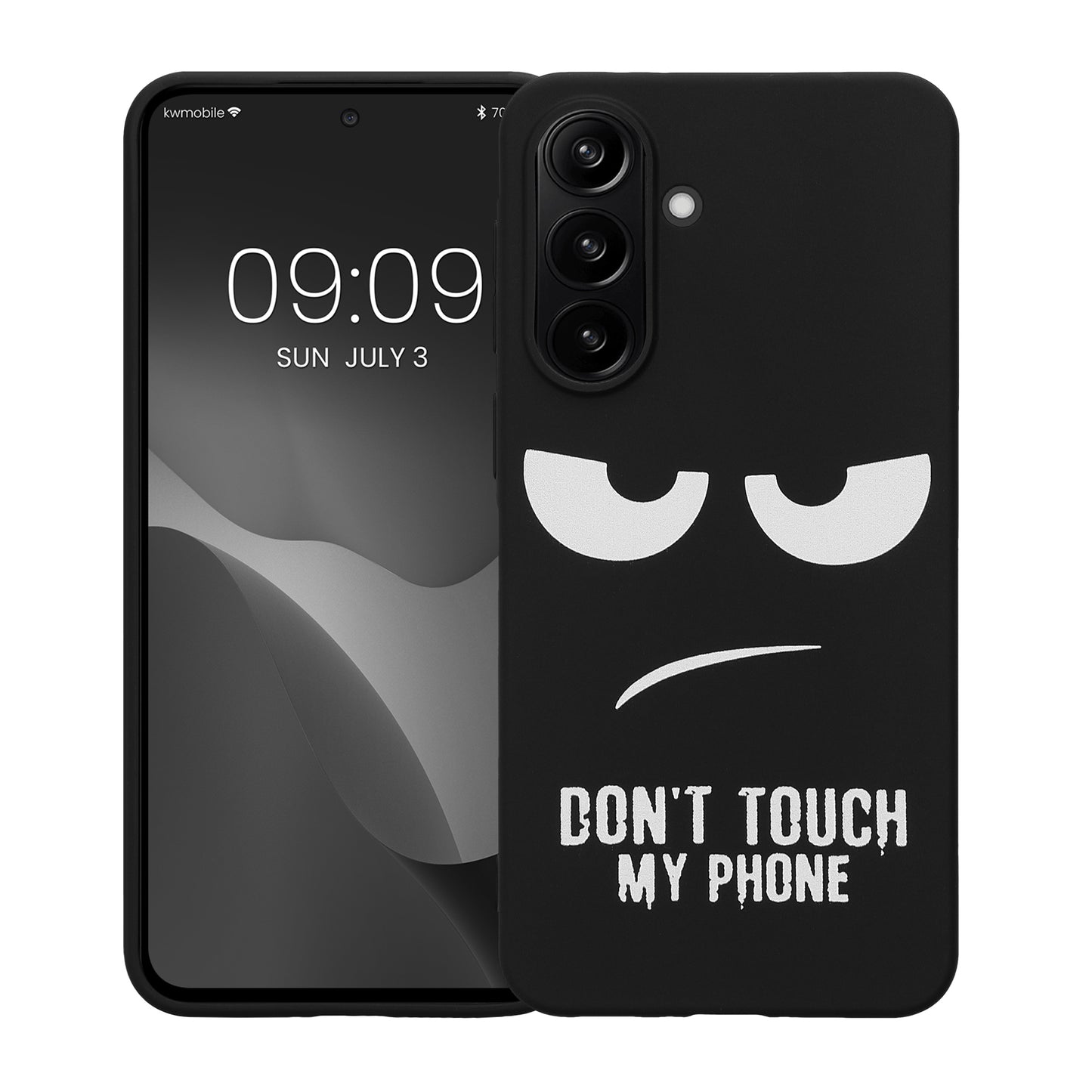kwmobile Cover compatible with Samsung Galaxy A37 5G - Silicone Phone Case - Don't touch my Phone