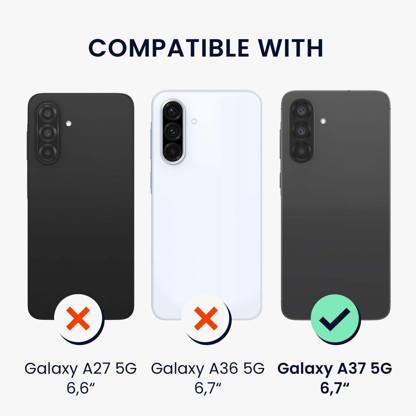 kwmobile Case Compatible with Samsung Galaxy A37 5G Phone Case Silicone Cover transparent With Glass Screen Protector