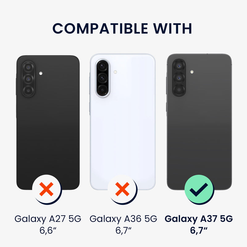 kwmobile Case Compatible with Samsung Galaxy A37 5G Phone Case Silicone Cover transparent With Glass Screen Protector