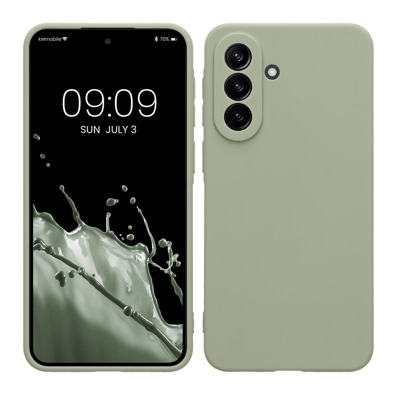 kwmobile Handyhülle kompatibel mit Samsung Galaxy A37 5G Hülle - Handy Case aus weichem Silikon in Graugrün Graugrün  