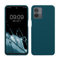 kwmobile Hülle kompatibel mit Motorola Moto G14 Hülle - Silikon Handy Case - Handyhülle weiche Oberfläche - kabelloses Laden - Petrol Petrol  