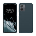 kwmobile Hülle kompatibel mit Motorola Moto G14 Hülle - Silikon Handy Case - Handyhülle weiche Oberfläche - kabelloses Laden - Dunkler Schiefer Dunkler Schiefer  