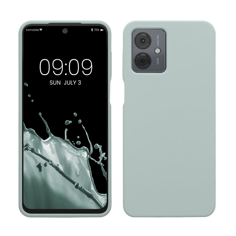 kwmobile Hülle kompatibel mit Motorola Moto G14 Hülle - Silikon Handy Case - Handyhülle weiche Oberfläche - kabelloses Laden - Cool Mint Cool Mint  