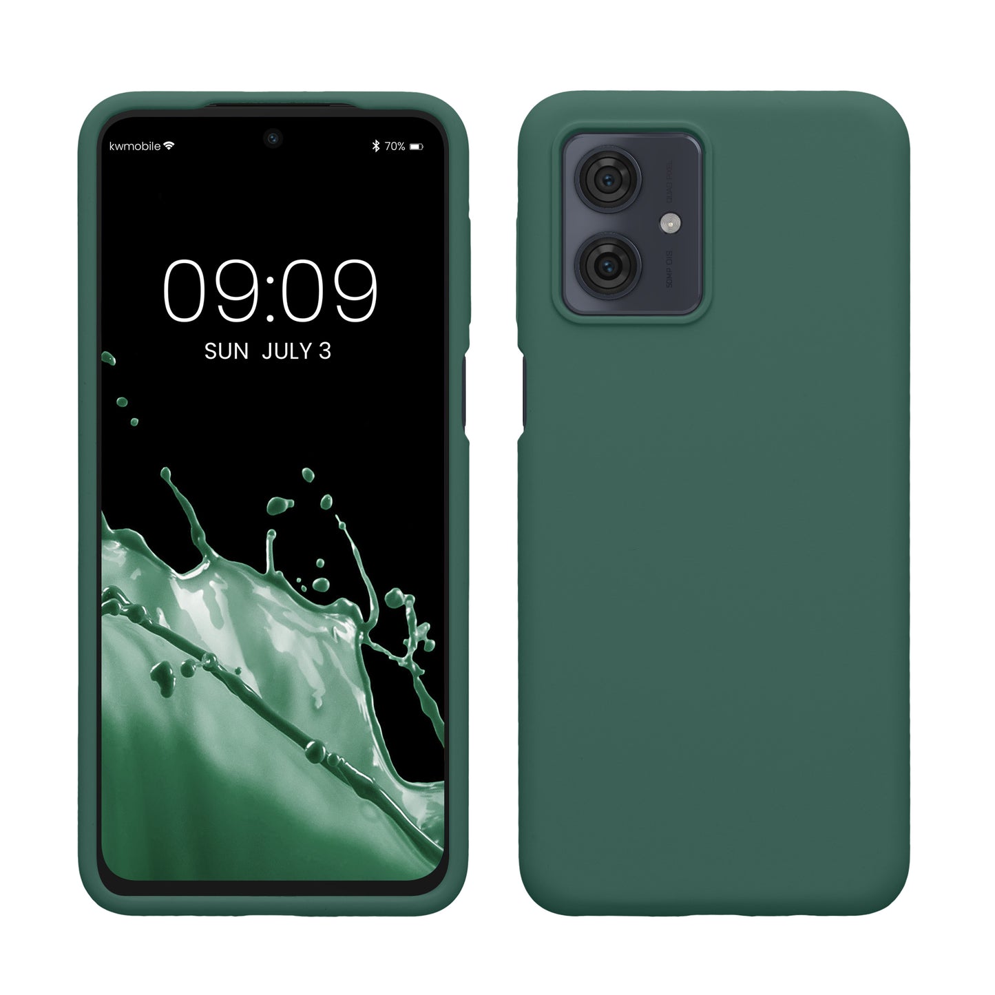 kwmobile Hülle kompatibel mit Motorola Moto G54 5G Hülle - Silikon Handy Case - Handyhülle weiche Oberfläche - kabelloses Laden - Tannengrün Tannengrün  