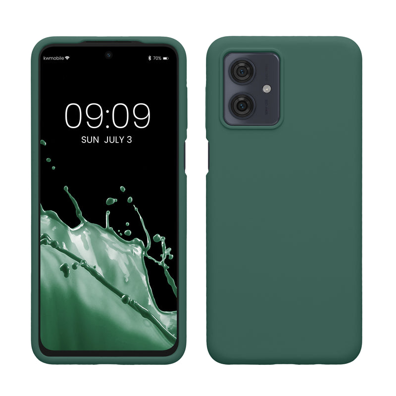 kwmobile Hülle kompatibel mit Motorola Moto G54 5G Hülle - Silikon Handy Case - Handyhülle weiche Oberfläche - kabelloses Laden - Tannengrün Tannengrün  