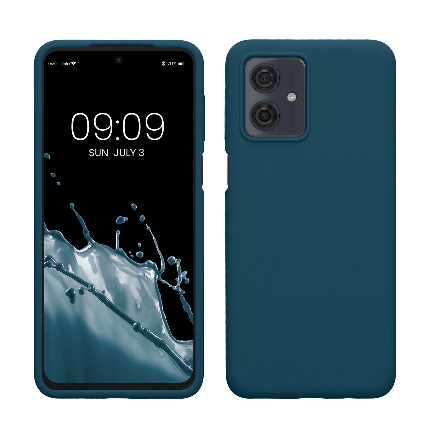 kwmobile Hülle kompatibel mit Motorola Moto G54 5G Hülle - Silikon Handy Case - Handyhülle weiche Oberfläche - kabelloses Laden - Petrol Petrol  