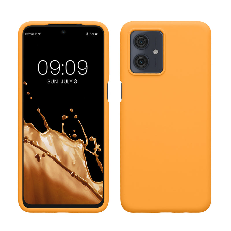 kwmobile Hülle kompatibel mit Motorola Moto G54 5G Hülle - Silikon Handy Case - Handyhülle weiche Oberfläche - kabelloses Laden - Fruity Orange Fruity Orange  