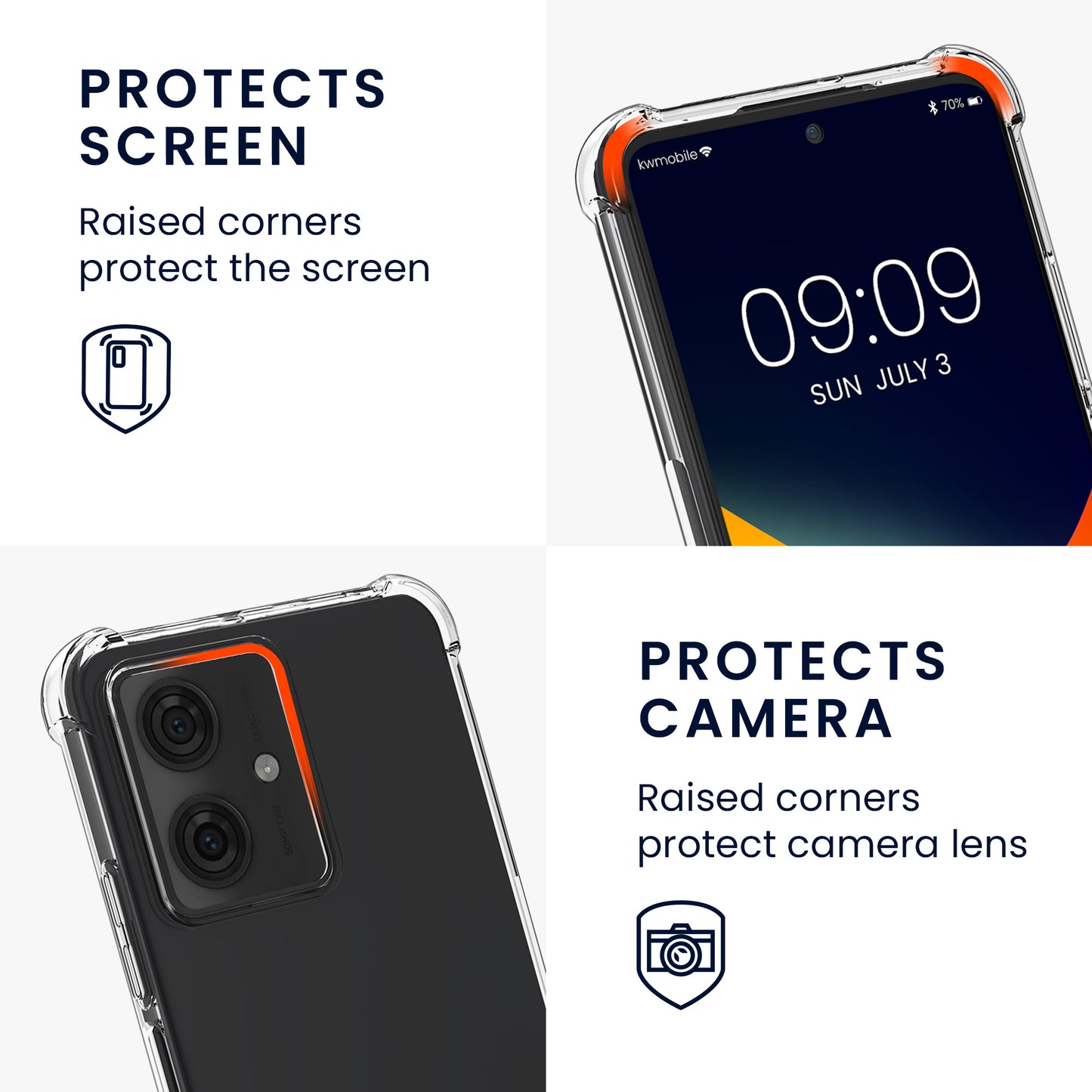 kwmobile Necklace Case Compatible with Motorola Moto G54 5G - Silicone Cover with Lanyard Strap Case