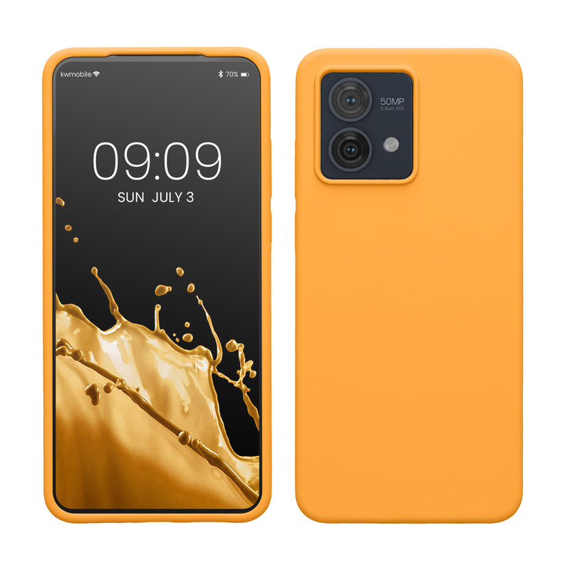 kwmobile Hülle kompatibel mit Motorola Moto G84 5G Hülle - Silikon Handy Case - Handyhülle weiche Oberfläche - kabelloses Laden - Fruity Orange Fruity Orange  
