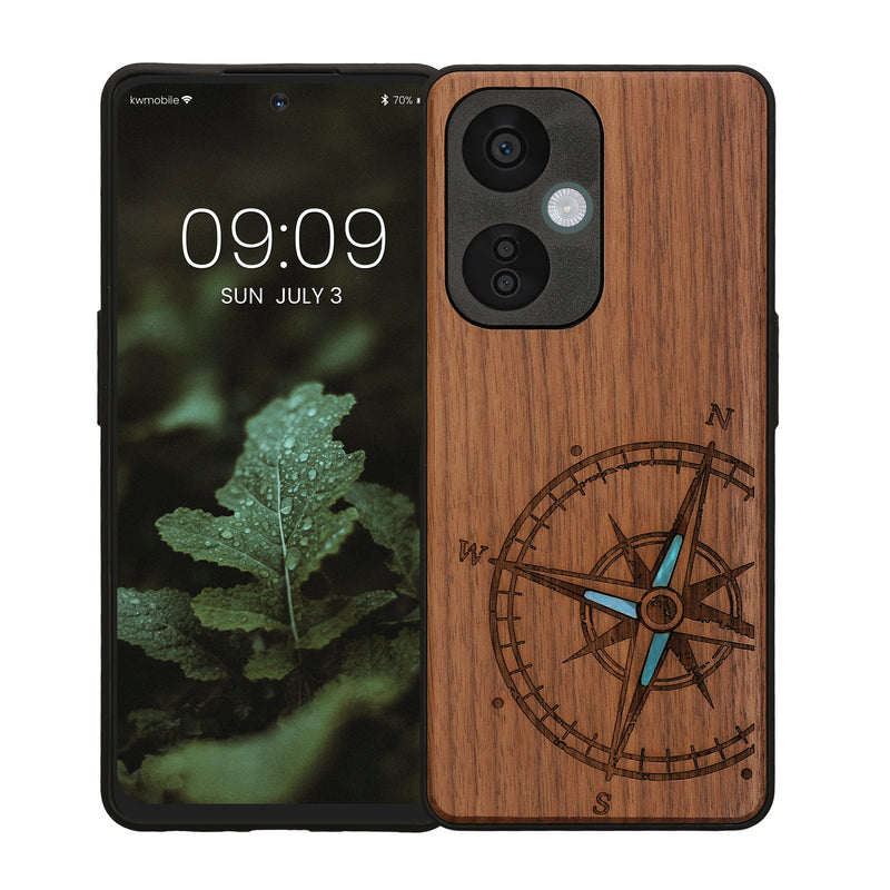kwmobile Case Compatible with OnePlus Nord CE 3 Lite 5G / Nord N30 5G Case - Phone Cover - TPU Phone Case Vintage Compass with Mother of Pearl
