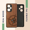 kwmobile Case Compatible with OnePlus Nord CE 3 Lite 5G / Nord N30 5G Case - Phone Cover - TPU Phone Case Vintage Compass with Mother of Pearl