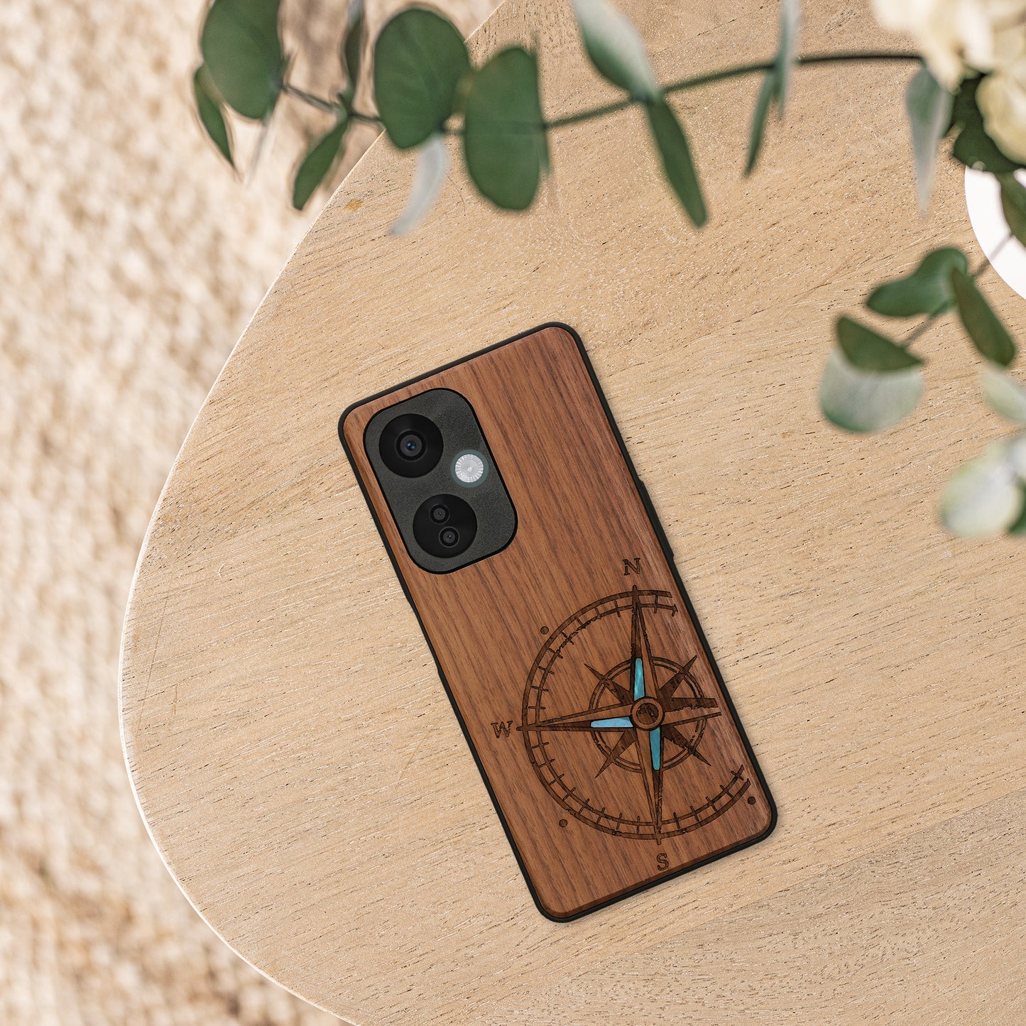 kwmobile Case Compatible with OnePlus Nord CE 3 Lite 5G / Nord N30 5G Case - Phone Cover - TPU Phone Case Vintage Compass with Mother of Pearl