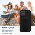 kwmobile Phone Case for Apple iPhone 15 Case with Finger Holder and Stand Protective Cover