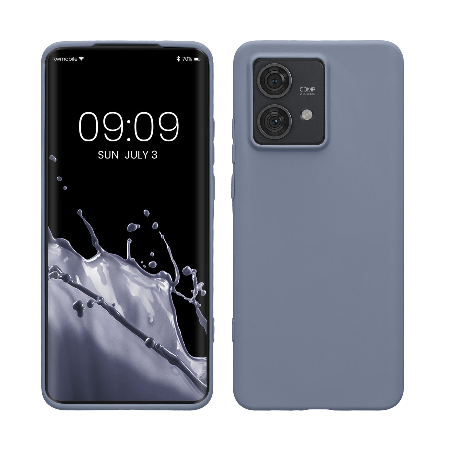 kwmobile Hülle kompatibel mit Motorola Edge 40 Neo Hülle - weiches TPU Silikon Case - Cover geeignet für kabelloses Laden - Lavendelgrau Lavendelgrau  