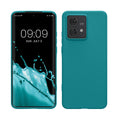 kwmobile Hülle kompatibel mit Motorola Edge 40 Neo Hülle - weiches TPU Silikon Case - Cover geeignet für kabelloses Laden - Petrol Petrol  