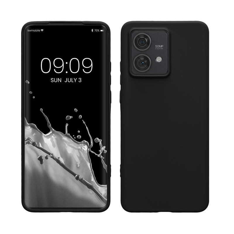 kwmobile Hülle kompatibel mit Motorola Edge 40 Neo Hülle - weiches TPU Silikon Case - Cover geeignet für kabelloses Laden - Schwarz matt Schwarz matt  