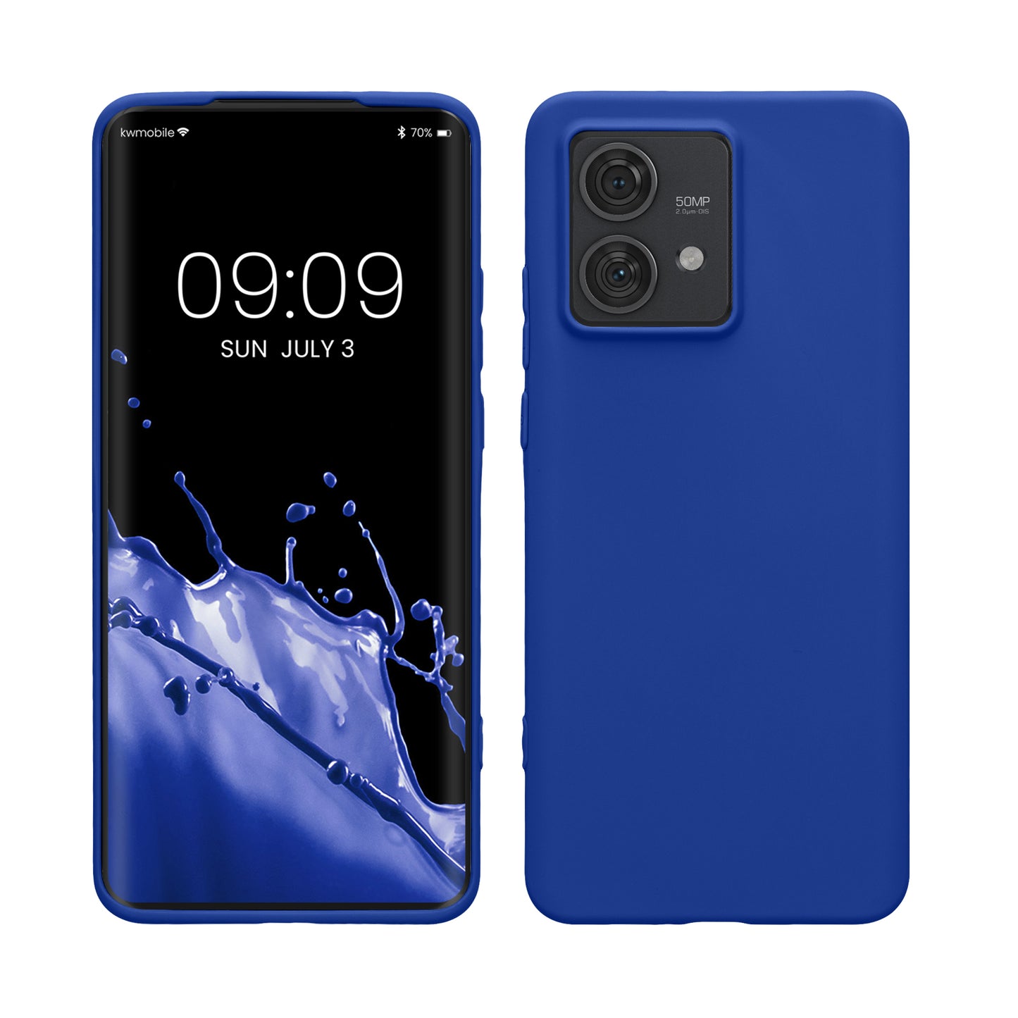 kwmobile Hülle kompatibel mit Motorola Edge 40 Neo Hülle - weiches TPU Silikon Case - Cover geeignet für kabelloses Laden - Baltik Blau Baltik Blau  