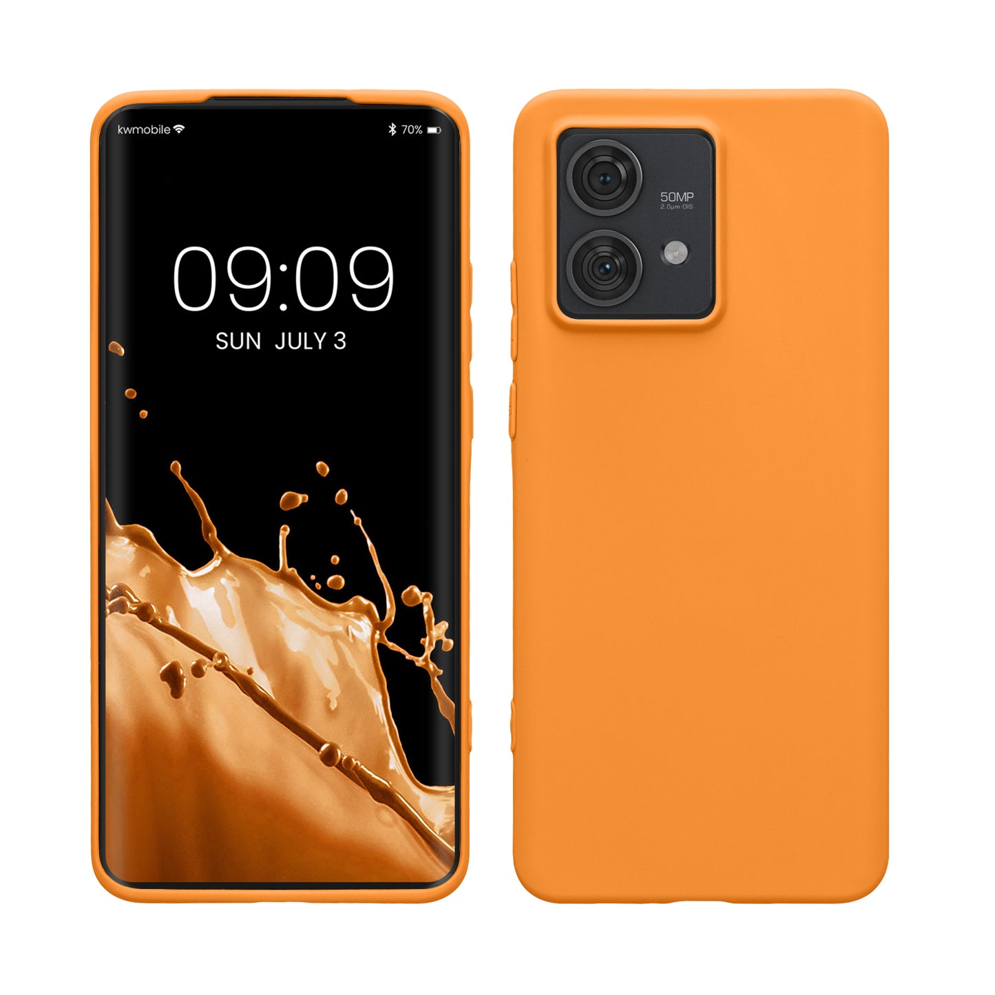 kwmobile Hülle kompatibel mit Motorola Edge 40 Neo Hülle - weiches TPU Silikon Case - Cover geeignet für kabelloses Laden - Fruity Orange Fruity Orange  