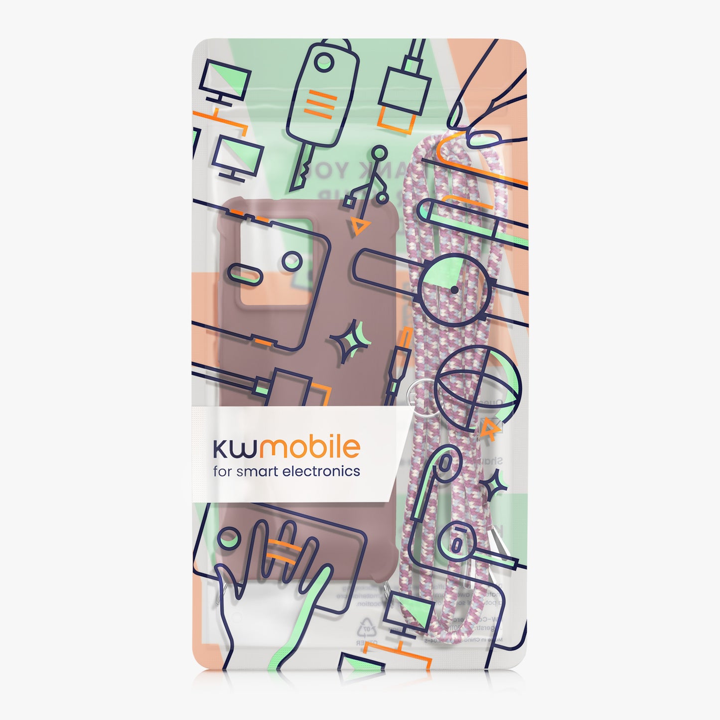 kwmobile Necklace Case compatible with Motorola Edge 40 Neo - Cover with Lanyard - Silicone Protective Case