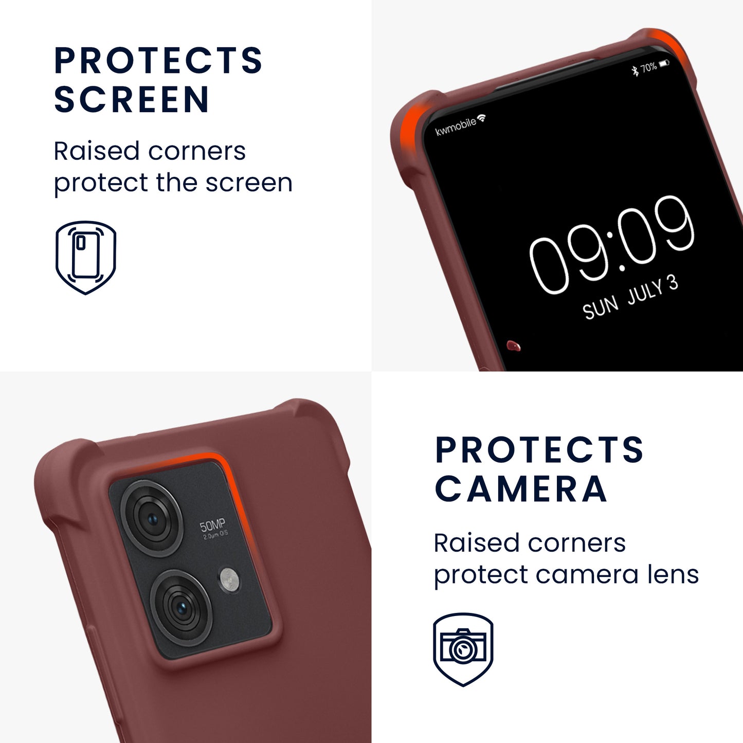 kwmobile Necklace Case compatible with Motorola Edge 40 Neo - Cover with Lanyard - Silicone Protective Case