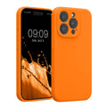 kwmobile Handyhülle kompatibel mit Apple iPhone 15 Pro Hülle - gummierte Handy Case aus Silikon in Fruity Orange Fruity Orange  