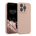 kwmobile Handyhülle kompatibel mit Apple iPhone 15 Pro Hülle - gummierte Handy Case aus Silikon in Altrosa Altrosa  