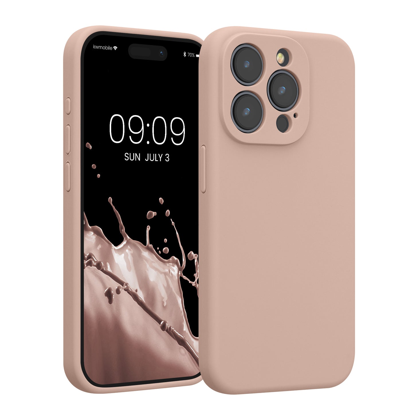 kwmobile Handyhülle kompatibel mit Apple iPhone 15 Pro Hülle - gummierte Handy Case aus Silikon in Altrosa Altrosa  