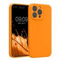 kwmobile Handyhülle kompatibel mit Apple iPhone 15 Pro Max Hülle - gummierte Handy Case aus Silikon in Fruity Orange Fruity Orange  