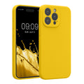 kwmobile Handyhülle kompatibel mit Apple iPhone 15 Pro Max Hülle - gummierte Handy Case aus Silikon in Strahlend Gelb Strahlend Gelb  
