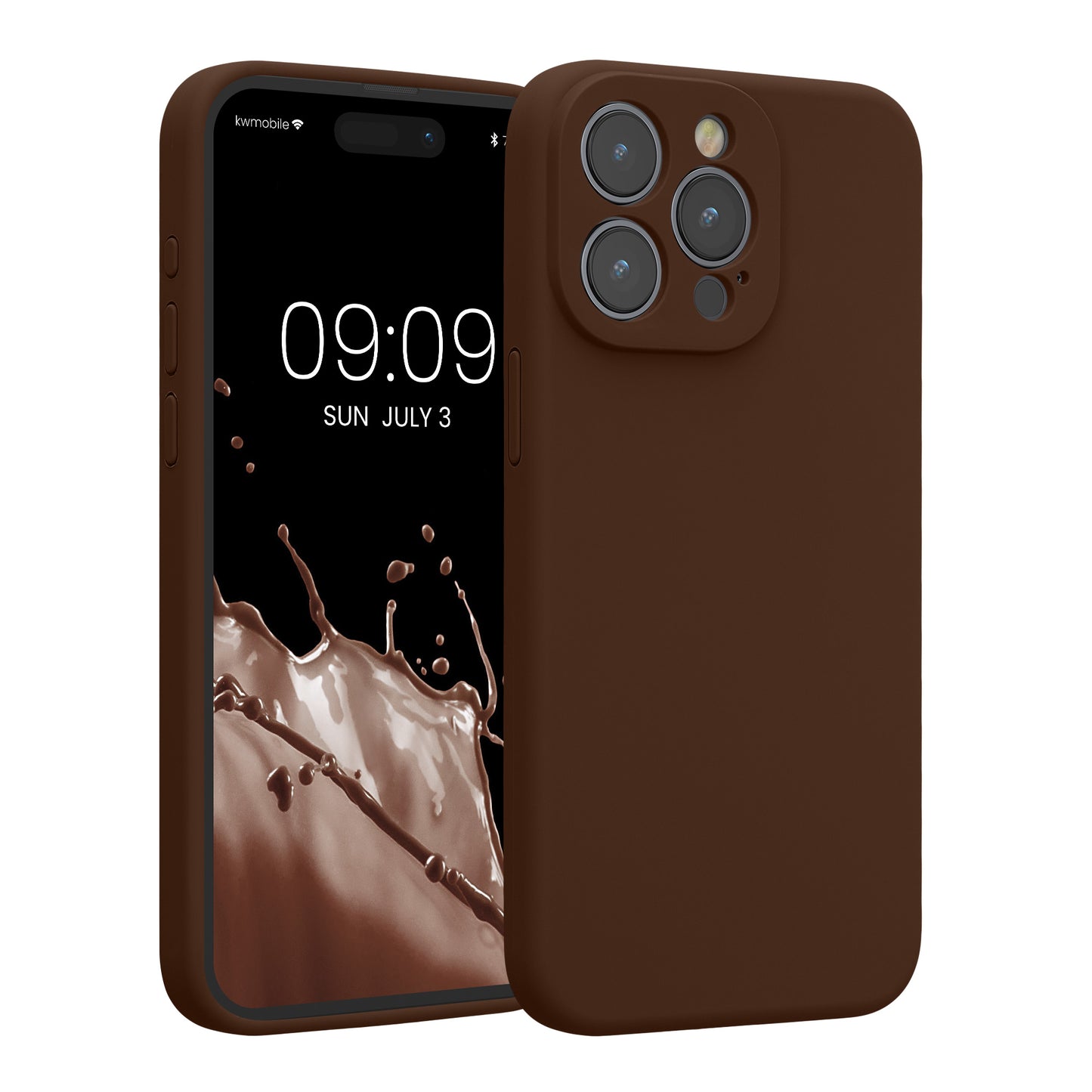 kwmobile Handyhülle kompatibel mit Apple iPhone 15 Pro Max Hülle - gummierte Handy Case aus Silikon in Chocolate Chocolate  