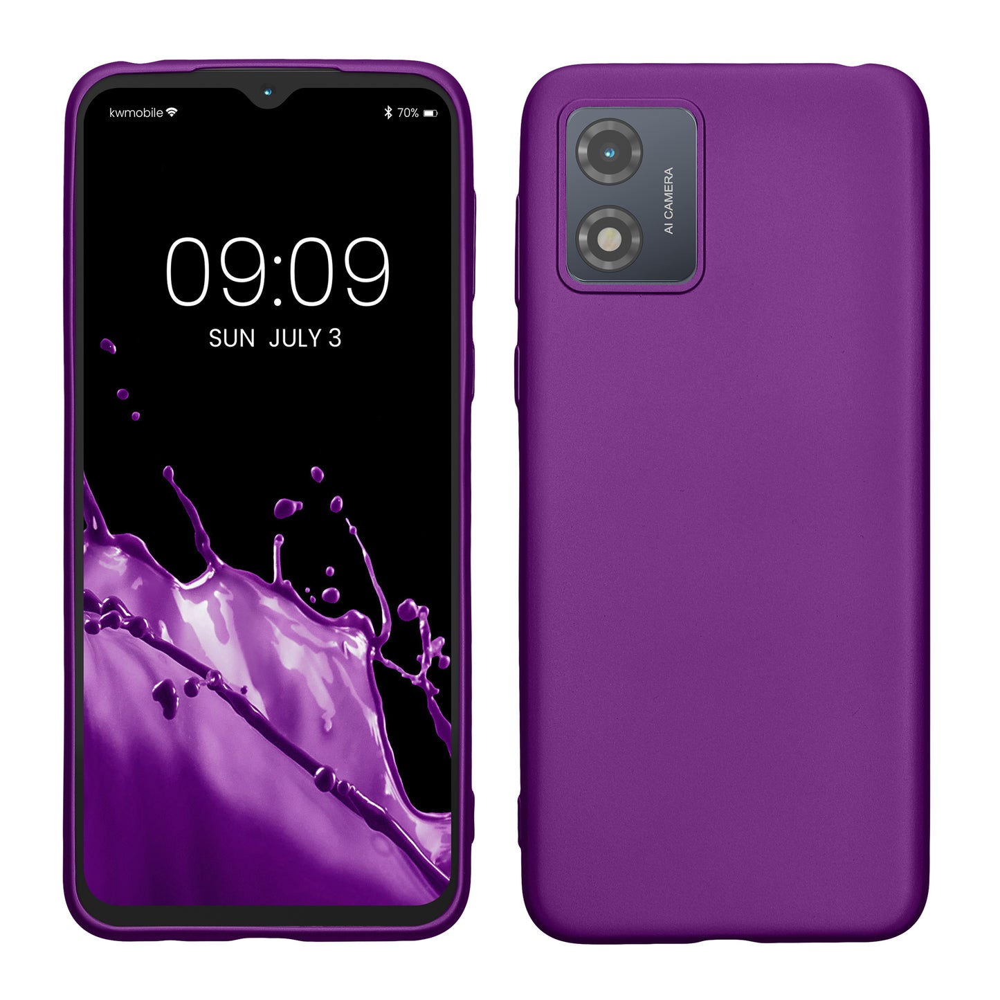 kwmobile Case kompatibel mit Motorola Moto E13 Hülle - Schutzhülle aus Silikon metallisch schimmernd - Handyhülle Metallic Violett Metallic Violett  