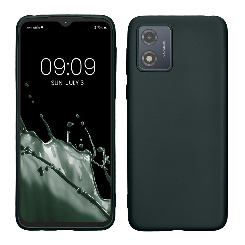 kwmobile Case kompatibel mit Motorola Moto E13 Hülle - Schutzhülle aus Silikon metallisch schimmernd - Handyhülle Metallic Petrol Metallic Petrol  