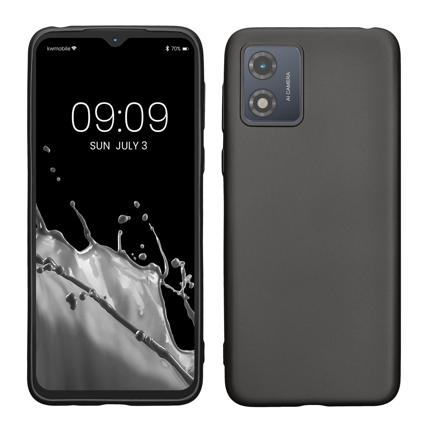 kwmobile Case kompatibel mit Motorola Moto E13 Hülle - Schutzhülle aus Silikon metallisch schimmernd - Handyhülle Metallic Grau Metallic Grau  