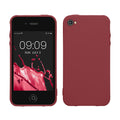 kwmobile Hülle kompatibel mit Apple iPhone 4 / 4S Hülle - weiches TPU Silikon Case - Cover geeignet für kabelloses Laden - Bordeaux Violett Bordeaux Violett  