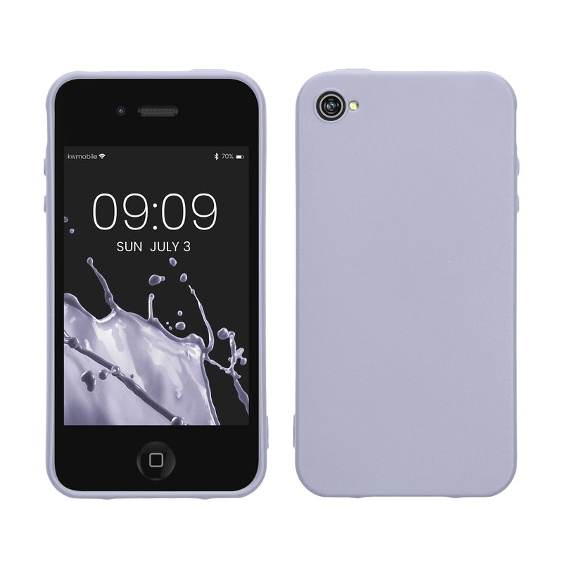 kwmobile Hülle kompatibel mit Apple iPhone 4 / 4S Hülle - weiches TPU Silikon Case - Cover geeignet für kabelloses Laden - Pastell Lavendel Pastell Lavendel  