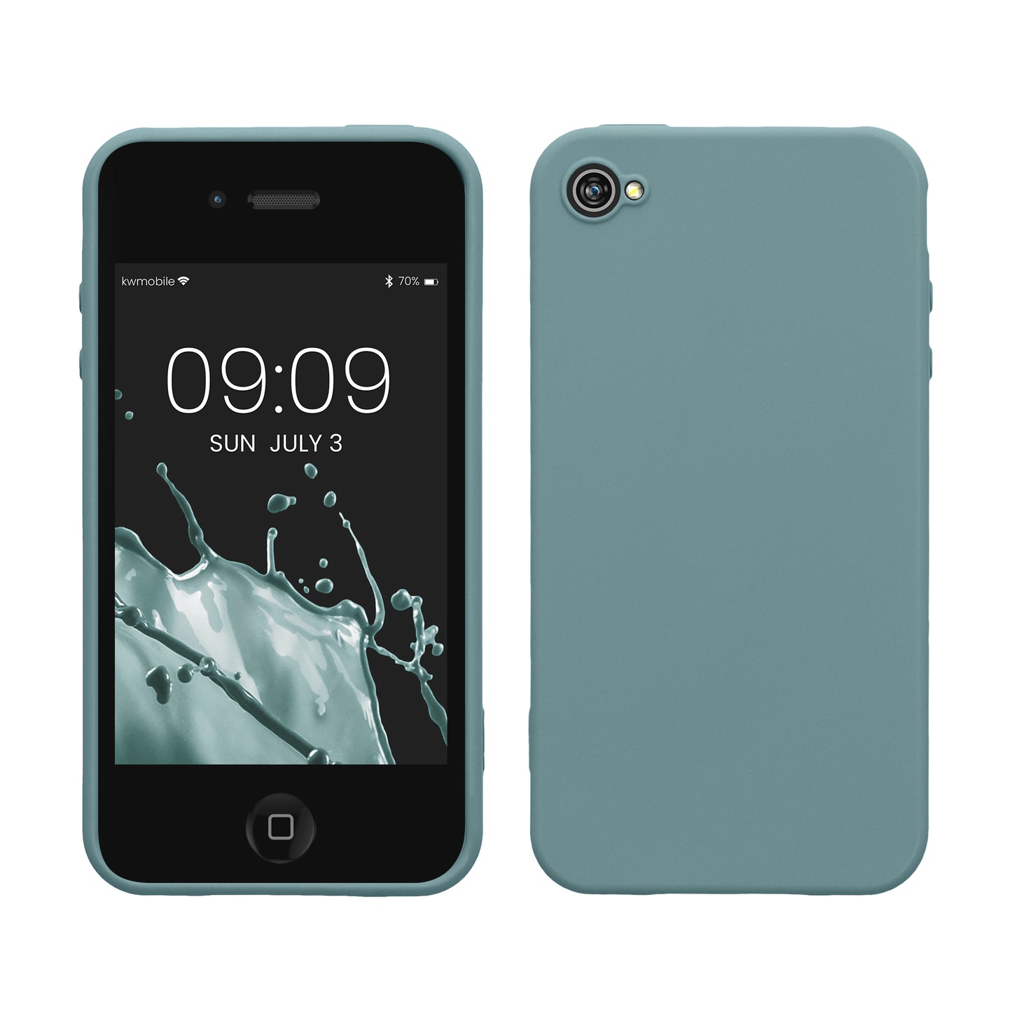 kwmobile Hülle kompatibel mit Apple iPhone 4 / 4S Hülle - weiches TPU Silikon Case - Cover geeignet für kabelloses Laden - Arctic Night Arctic Night  