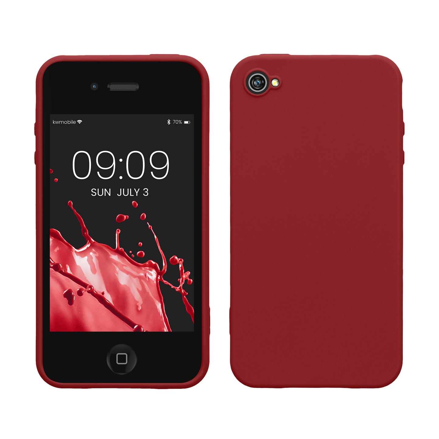 kwmobile Hülle kompatibel mit Apple iPhone 4 / 4S Hülle - weiches TPU Silikon Case - Cover geeignet für kabelloses Laden - Tawny Red Tawny Red  