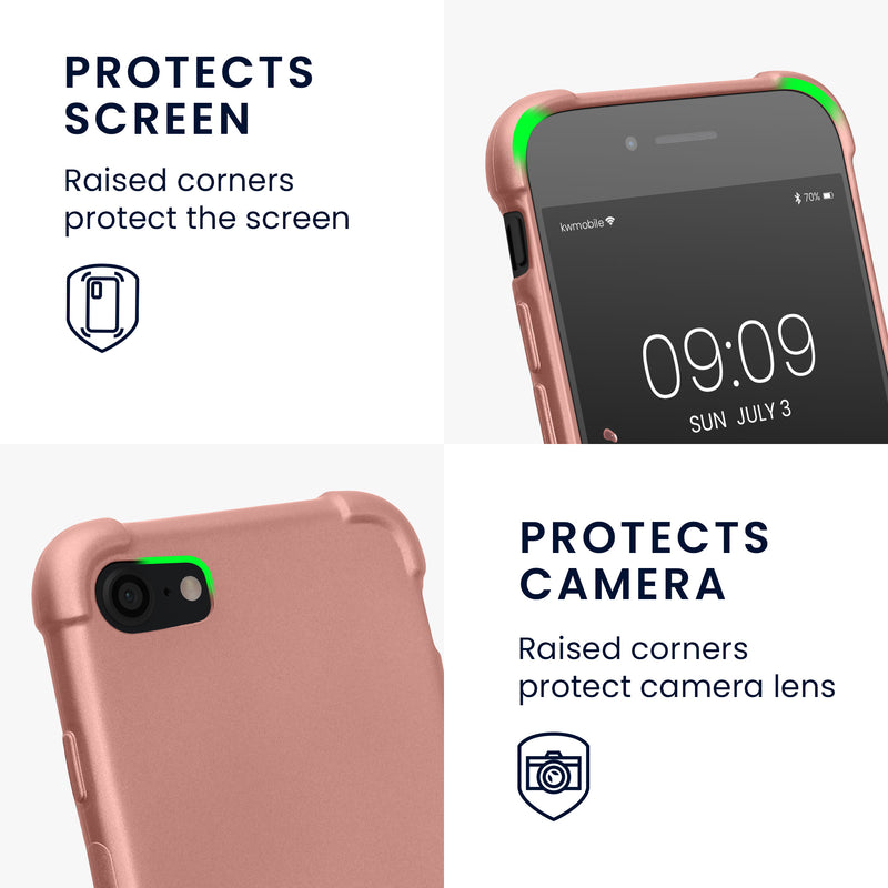 kwmobile Necklace Case compatible with Apple iPhone SE (2022) / iPhone SE (2020) / iPhone 8 / iPhone 7 - Cover with Lanyard - Silicone Protective Case