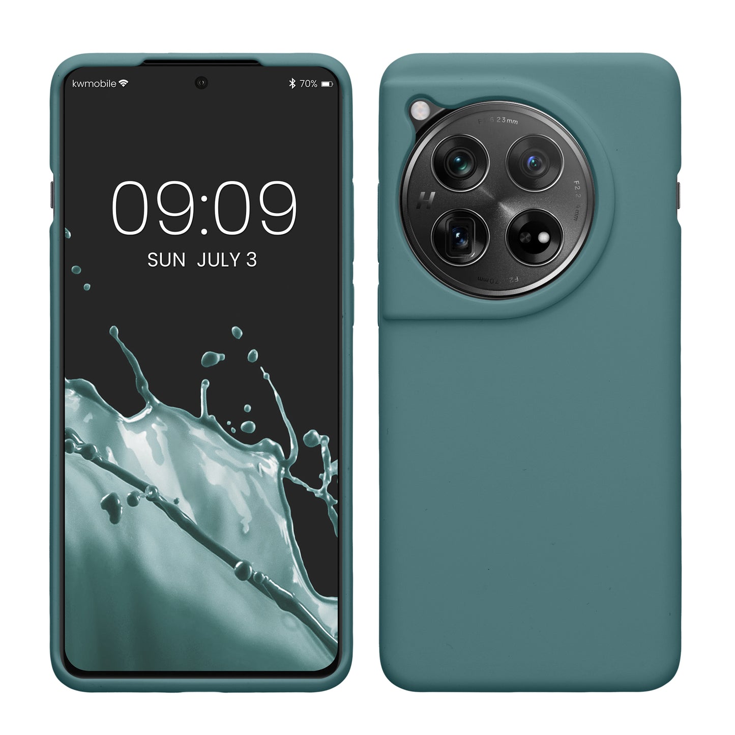 kwmobile Hülle kompatibel mit OnePlus 12 Hülle - Silikon Handy Case - Handyhülle weiche Oberfläche - kabelloses Laden - Arctic Night Arctic Night  