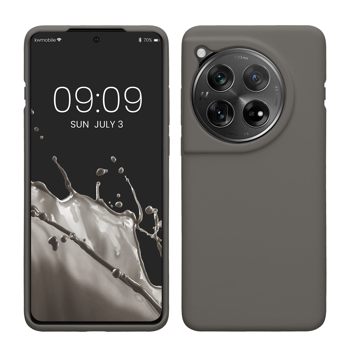 kwmobile Hülle kompatibel mit OnePlus 12 Hülle - Silikon Handy Case - Handyhülle weiche Oberfläche - kabelloses Laden - Stone Dust Stone Dust  