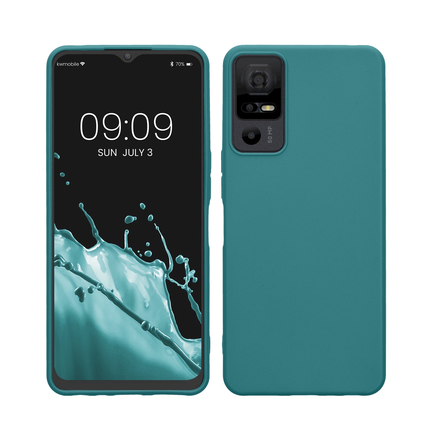 kwmobile Hülle kompatibel mit TCL 40 NxtPaper 5G Hülle - weiches TPU Silikon Case - Cover geeignet für kabelloses Laden - Petrol matt Petrol matt  