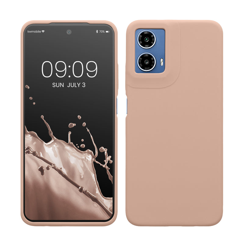 kwmobile Hülle kompatibel mit Motorola Moto G34 5G Hülle - Silikon Handy Case - Handyhülle weiche Oberfläche - kabelloses Laden - Altrosa Altrosa  