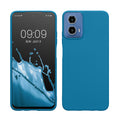 kwmobile Hülle kompatibel mit Motorola Moto G34 5G Hülle - weiches TPU Silikon Case - Cover geeignet für kabelloses Laden - Karibikblau Karibikblau  