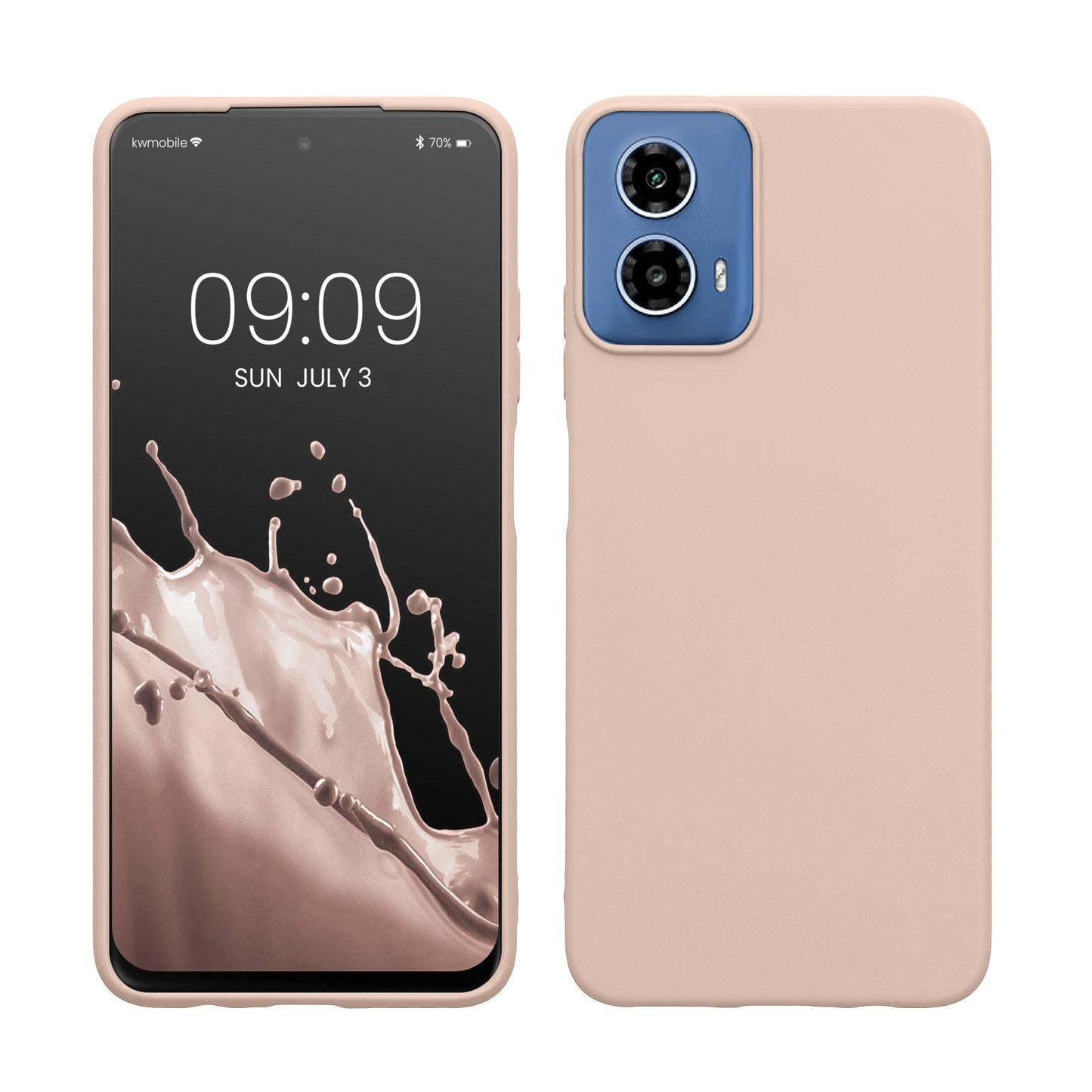 kwmobile Hülle kompatibel mit Motorola Moto G34 5G Hülle - weiches TPU Silikon Case - Cover geeignet für kabelloses Laden - Coconut Swirl Coconut Swirl  